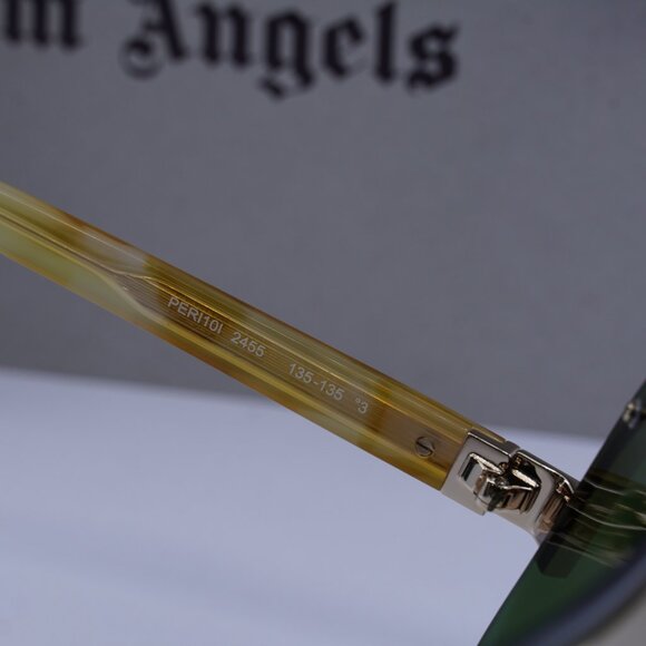 Palm Angels PERI10I KING 2455 Shield Sunglasses - Light Havana Gold/Green - Picture 6 of 9
